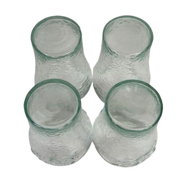 Vintage Coca-Cola Green Glasses 4 Inch Pebbled Drinking Juice Glasses Set of 4 - Picture 8 of 10